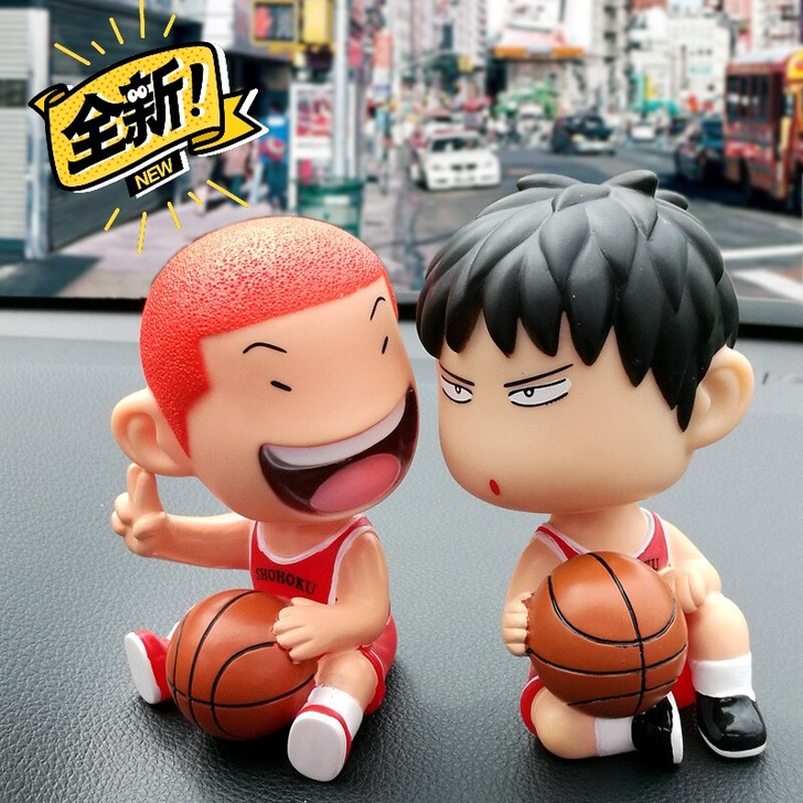 Q版灌篮高手樱木花道流川枫摇头公仔汽车摆件...