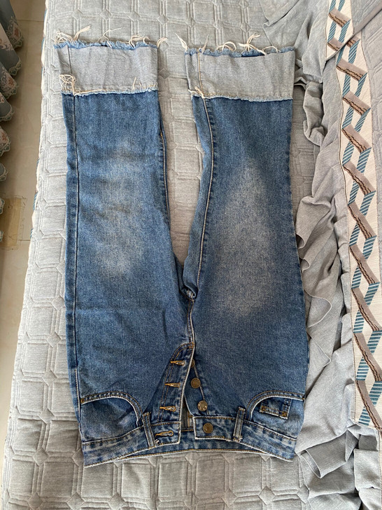 直筒牛仔裤宽松显瘦百搭蓝色韩版九分裤S码