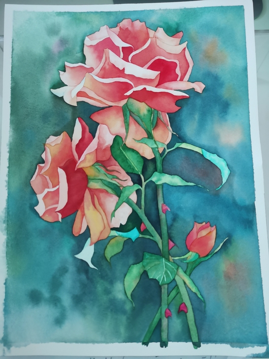 水彩画作品(临摹作品)水彩装饰画