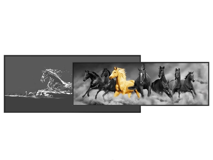 双层现代简约客厅装饰画黑白北欧高档大气轻奢...