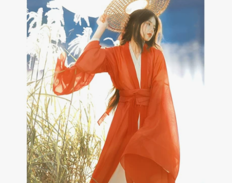 汉服女红色古装中国风超仙气飘逸广袖襦裙古风...