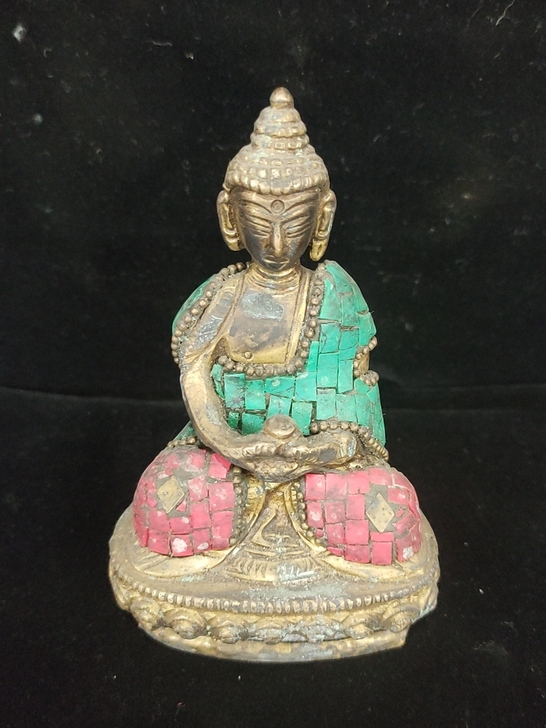 尼泊尔松石镶嵌铜佛释迦牟尼佛阿弥陀佛佛像