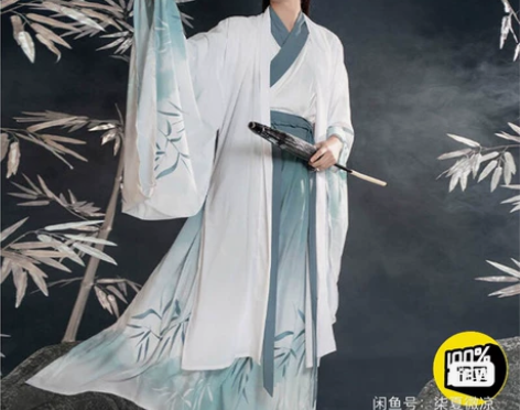 汉服男孤鲤汉服男套装学生古装公子男生飘逸中...