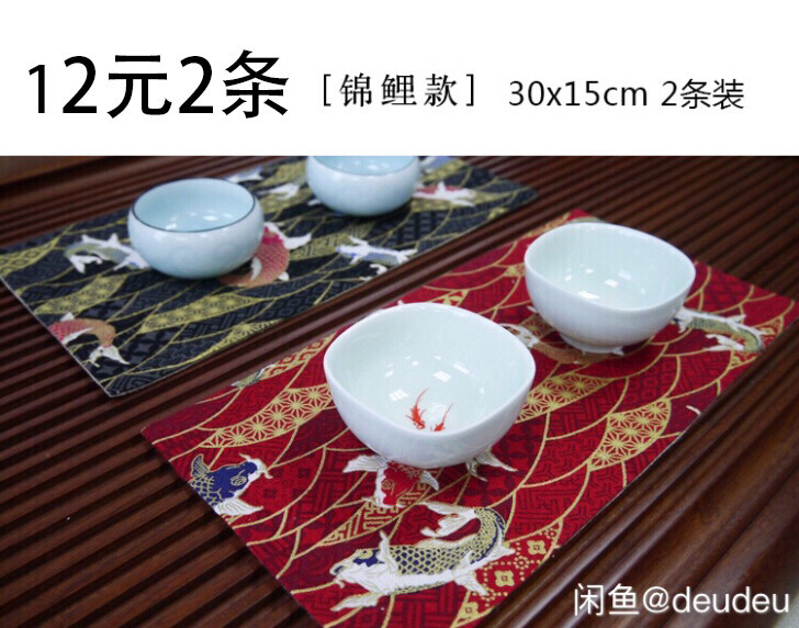 日系纯棉小茶席，双层茶垫杯垫碗垫子