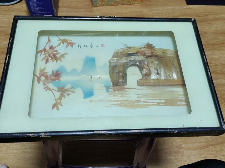 7-80年代桂林山水木片画