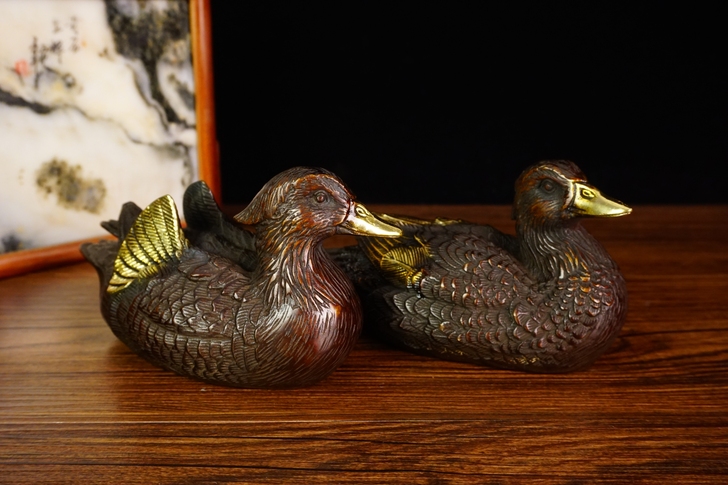 铜鸳鸯摆件，系列看图鎏金铜鸳鸯摆件，系列看...