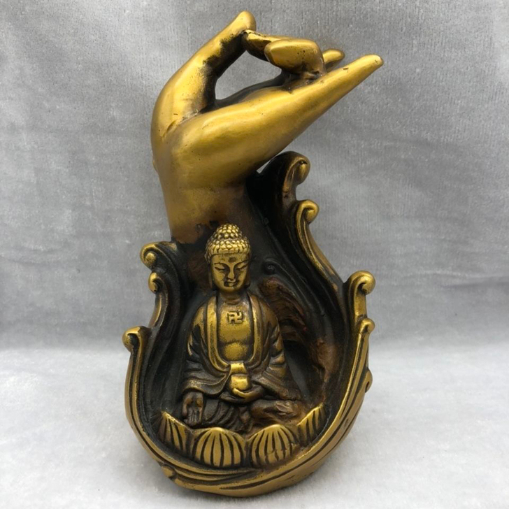 古玩精工铜器佛手摆件 仿古收藏黄铜佛手 ...