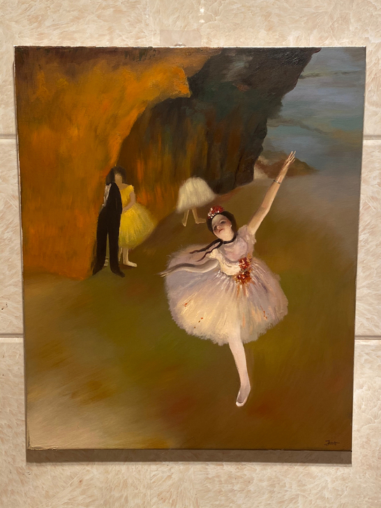 德加的油画临摹作品,大小50##amp;t...