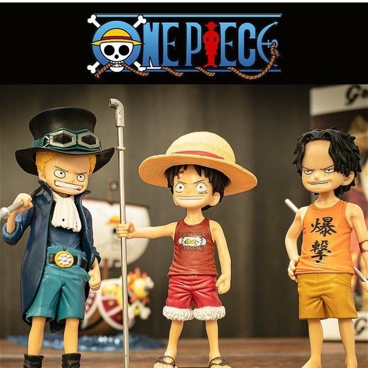 海贼王手办路飞艾斯萨博山治索隆童年三兄弟生...