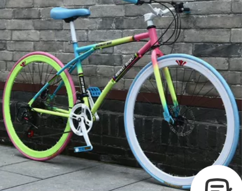 变速死飞自行车实心胎网红活飞超轻公路赛车轻...