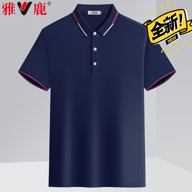 雅鹿男士短袖POLO衫棉质休闲翻领T恤新款...