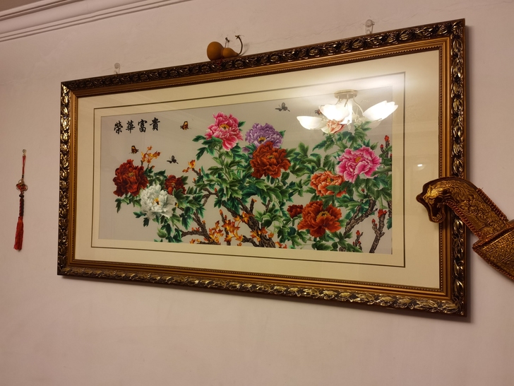 自家刺绣画，客厅用，家里装修，出掉，只卖同...