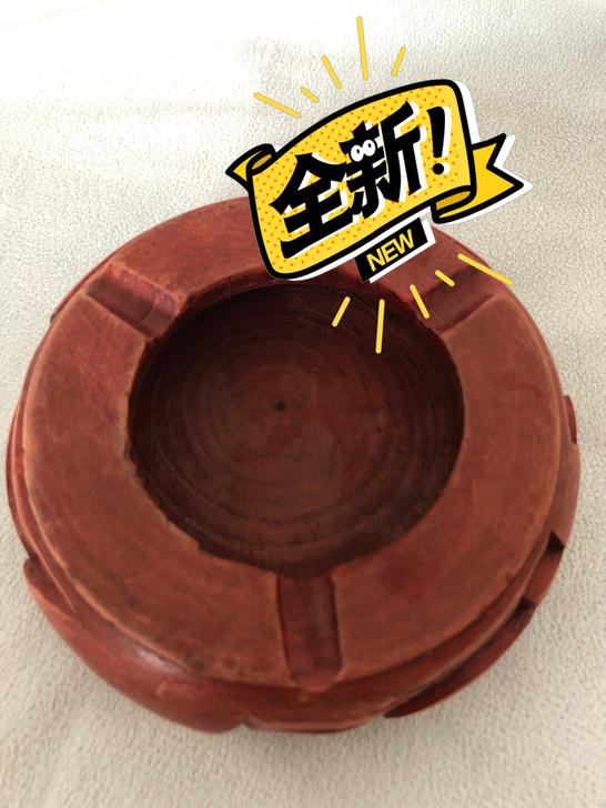 巴厘岛 手工雕刻实木烟缸