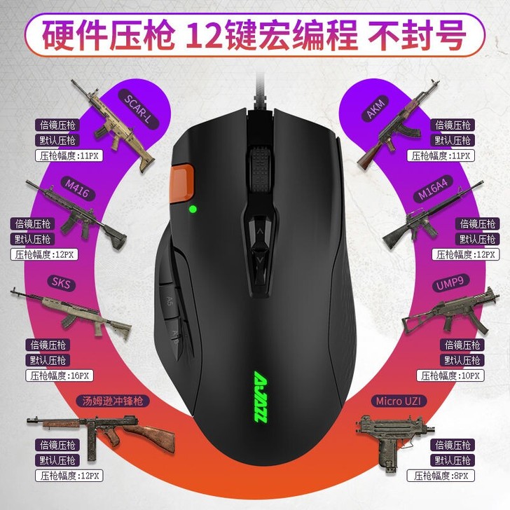 黑爵AJ337鼠标宏游戏专用cf绝地求生吃...