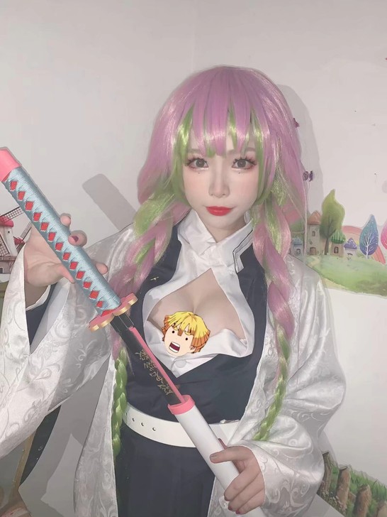 鬼灭之刃COS服甘露寺蜜璃cosplay服...