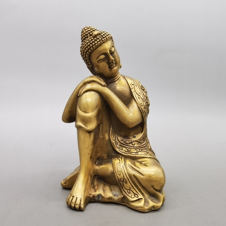 铜卧佛 铜佛像 复古黄铜纯铜工艺品 桌面装...
