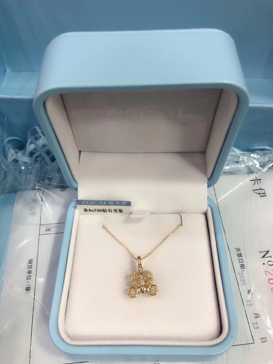 正品佐卡伊南瓜车钻石项链