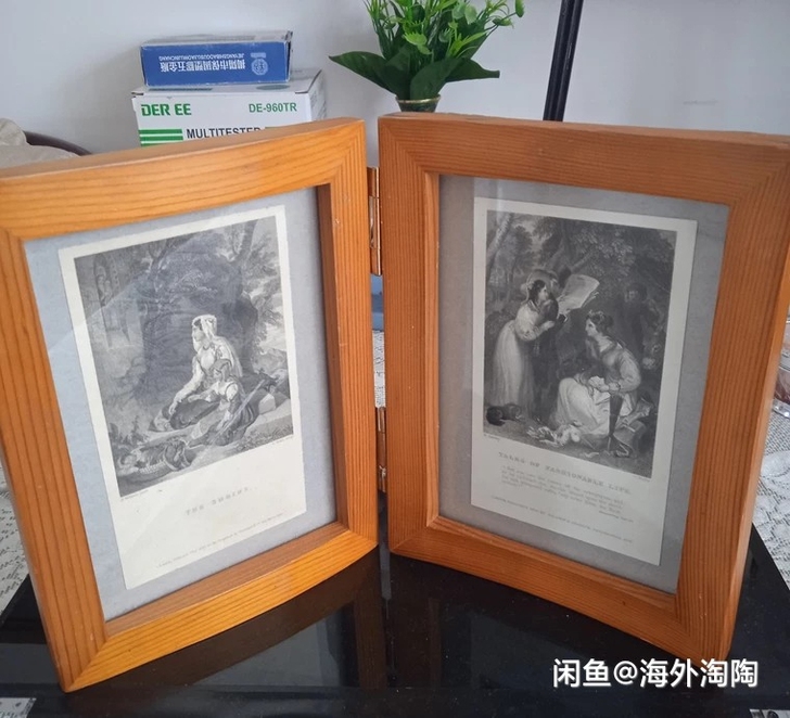 英国早期雕刻版画 ,左图 圣地 原画作者P...