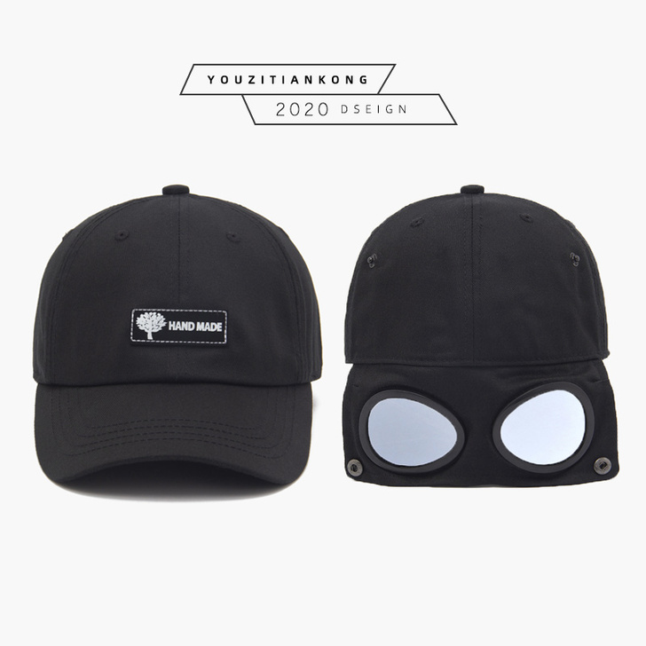 飞行员帽子男士大头围眼镜棒球帽男个性潮牌i...