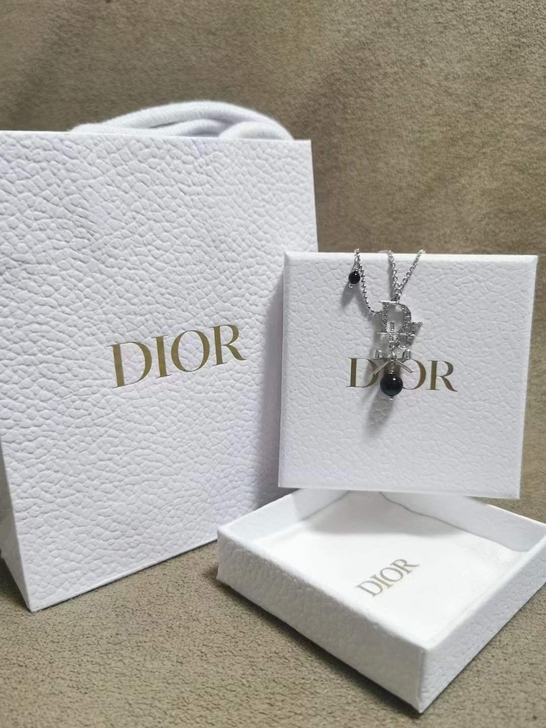 Dior 迪奥银色玛瑙项链锁骨链 中古款 ...