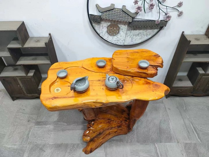 搬家搬不走闲置根雕茶台进口越南木用了一个月...