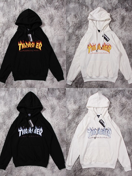 欧美潮牌Thrasher火焰卫衣经典字母印...