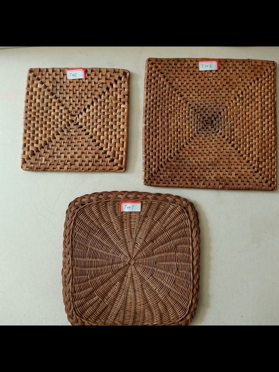 日本藤编杯托壶承藤垫