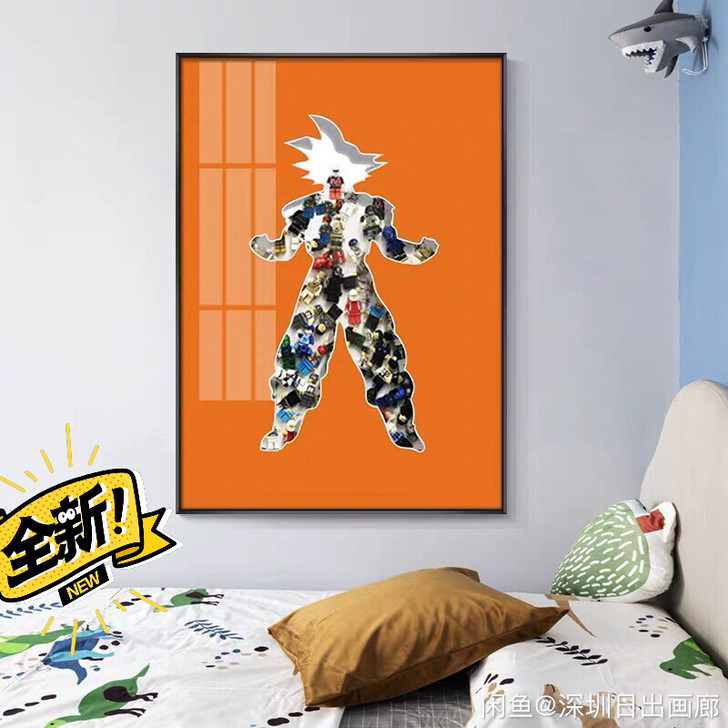乐高积木装饰画人仔挂画暴力熊卡通小人积木画...