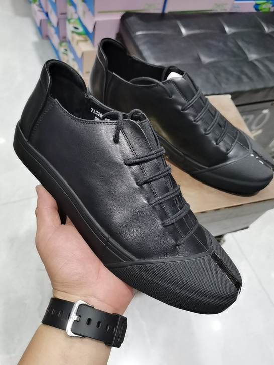 头层牛皮卡帝烟斗黑色板鞋43码