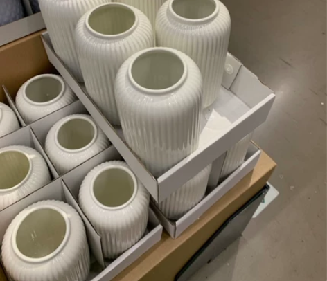 百搭花瓶家居饰品陶瓷干花纯白粉色小花瓶客厅...
