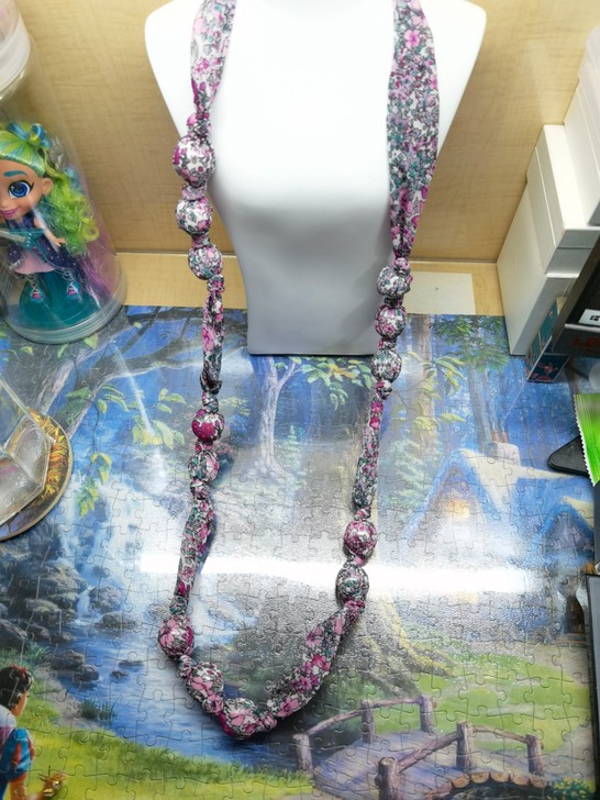 【孤品】小碎花布艺长项链郊游造型