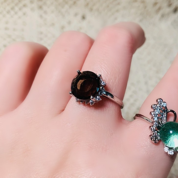 【福利换购款随单出】茶晶戒指。茶晶去病气。...