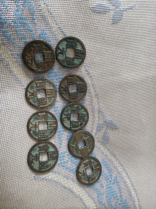 白铜开元,八九个,送七个钱币,古币一经售出...