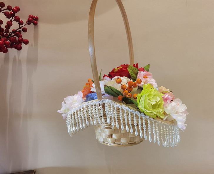 汉服花神祭花朝节汉服走秀摄影道具花篮新古典...
