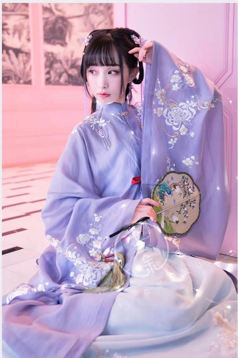 【十三余 小豆蔻儿】[落簪] 竖领对襟纱裙...