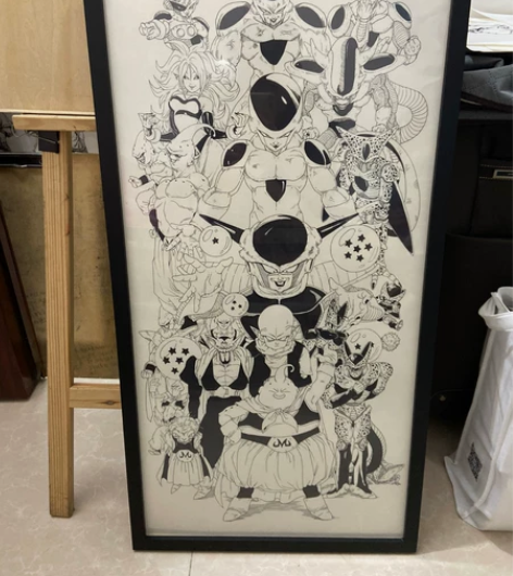 【画作】手绘画龙珠插画装饰画 龙珠反派三巨...