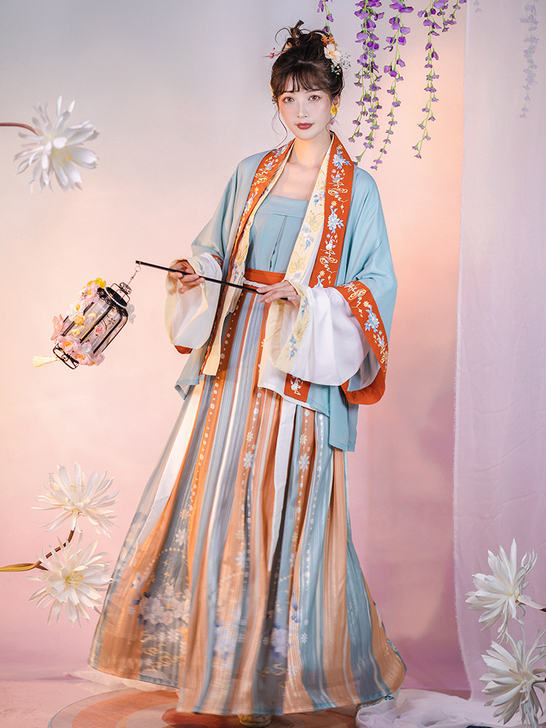 花神记露邑浓宋制褙子正品原创春夏齐腰一片式...