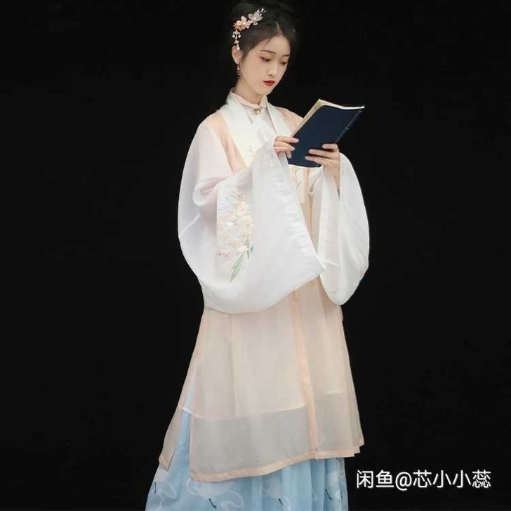 全新 十九觅[鹭黎]明制立领斜襟长衫大袖汉...