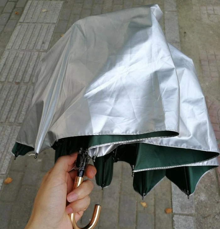出口日本钛银遮阳防晒伞 UPF50+ 双层...