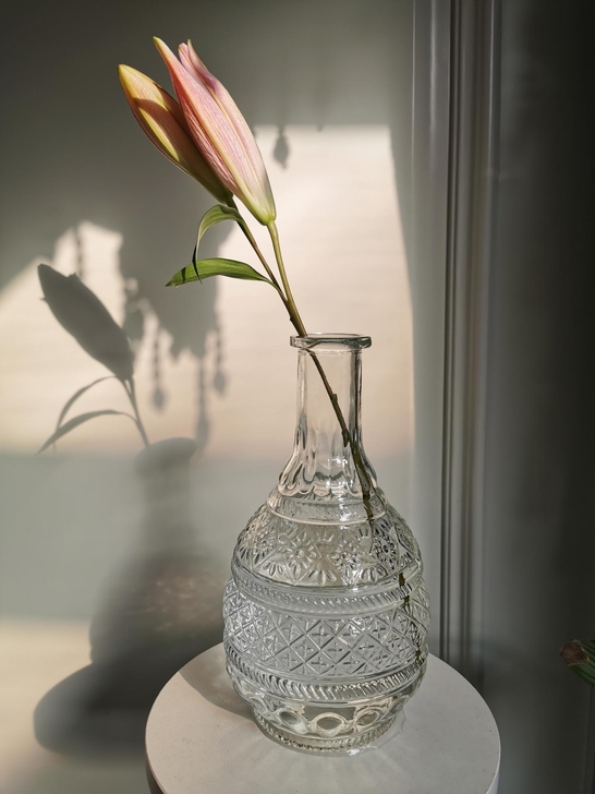 创意透明玻璃花瓶马德里花瓶客厅插花小清新餐...