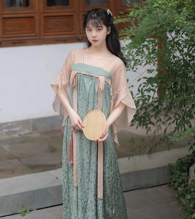 原创国风系列《烟粉黛》改良齐胸儒裙复古雪纺...