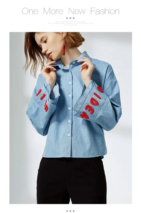 One more 文墨牛仔衬衫