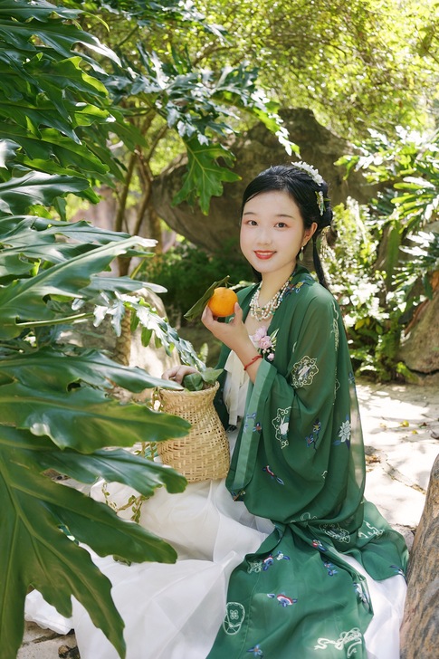 桑谣记汉服 宋制 花神衣 兔子印花碎花 北...