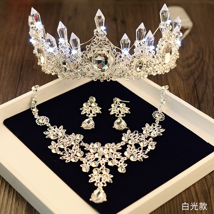 欧式巴洛克复古新娘水晶皇冠结婚礼服珍珠头饰...