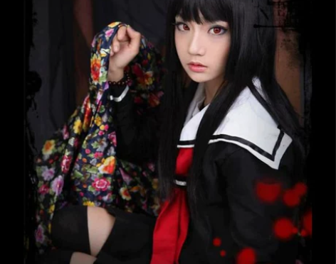 猫老师 动漫地狱少女 阎魔爱COS服 学生...