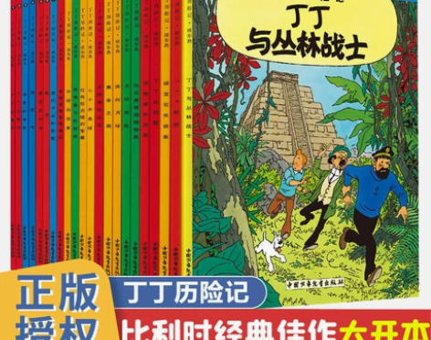丁丁历险记全套22册大开本漫画书图画书正版...