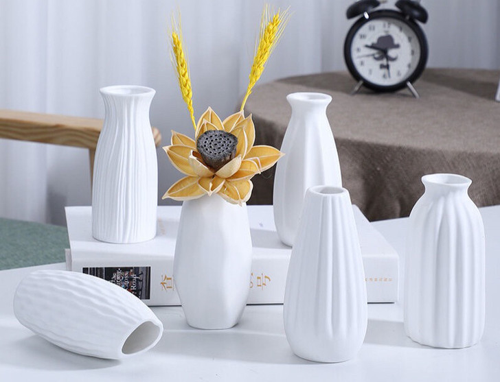 【6.9元两个花瓶特价包邮】现代陶瓷干花花...