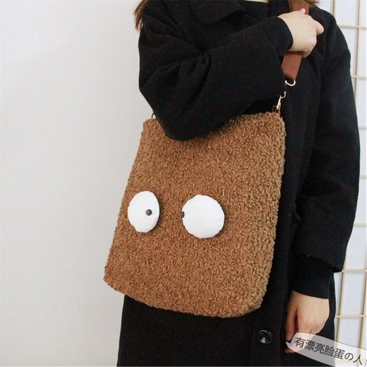 漂亮脸蛋可爱少女心呆萌斜挎包ins原宿风单...