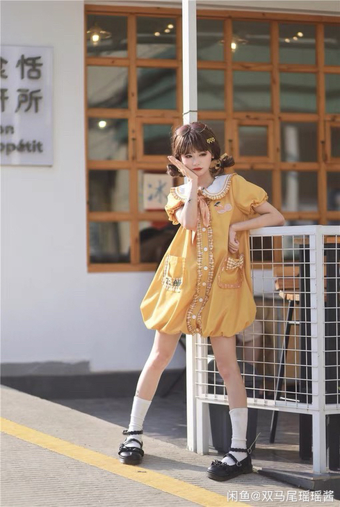 To Alice 熊之甜橙花苞裙 0码 穿...