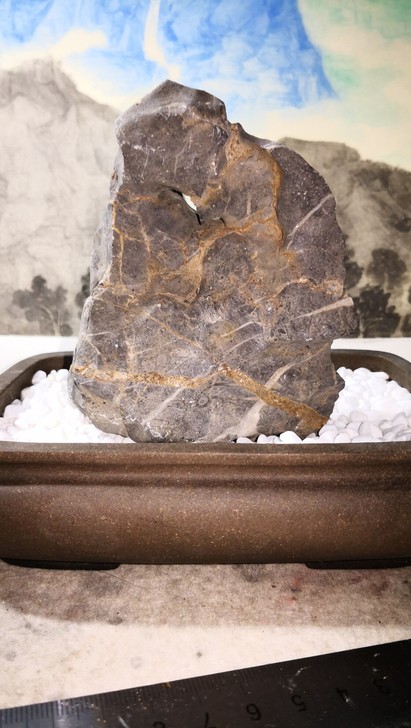 太湖水石 鱼鳞纹 带洞太湖石水石 收藏